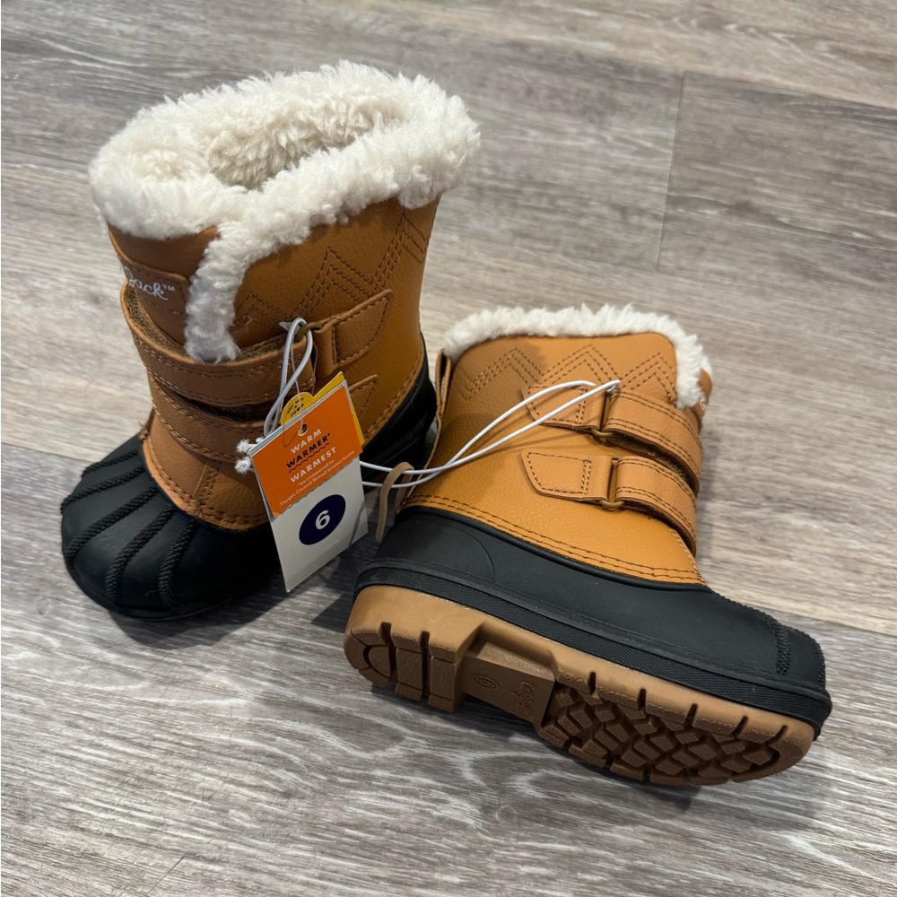 Cat & Jack Denver Waterproof Snow Boots in Cognac Baby Size 6. Unisex.